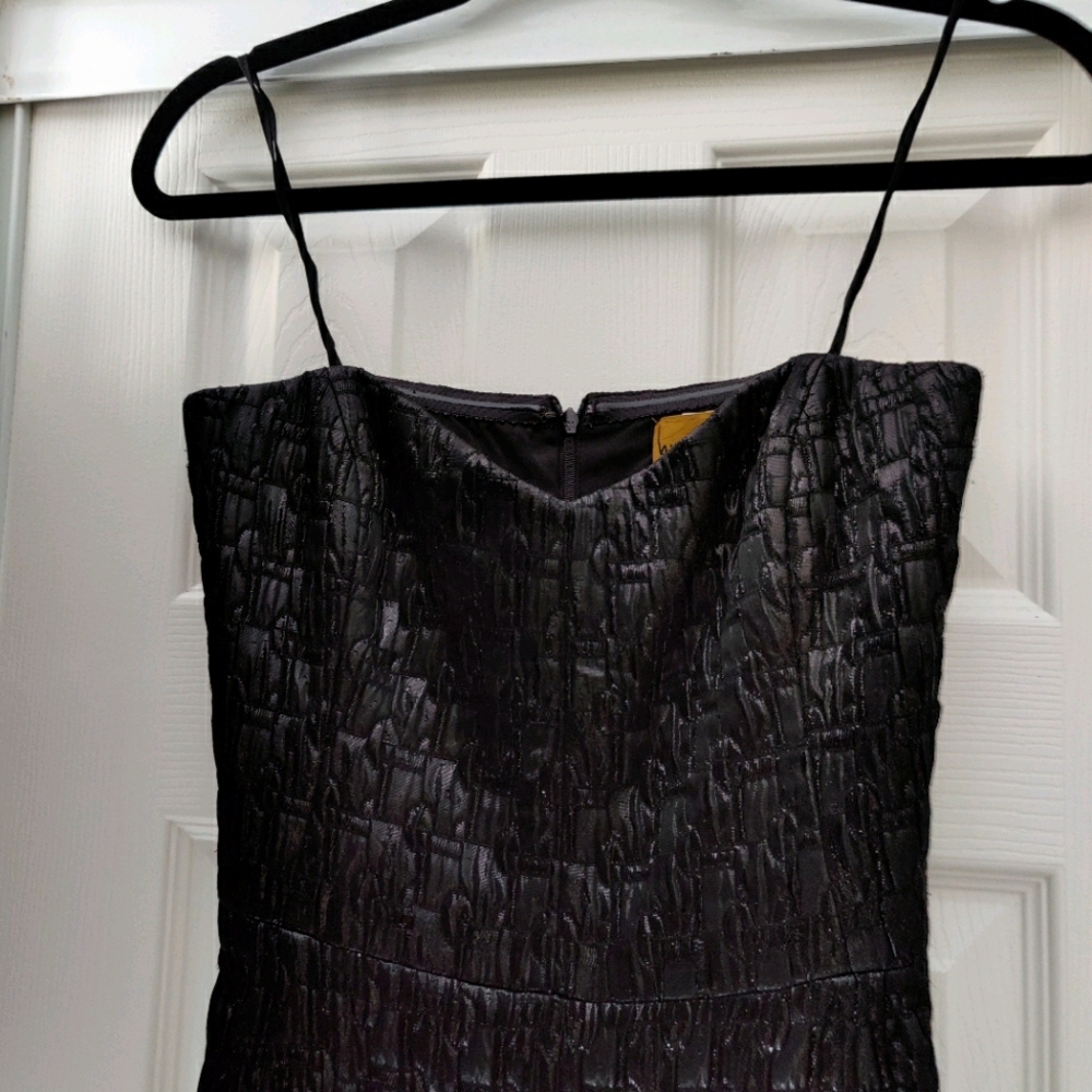 ❤️NICOLE MILLER Black Brocade Strapless Dress - Picture 11 of 13